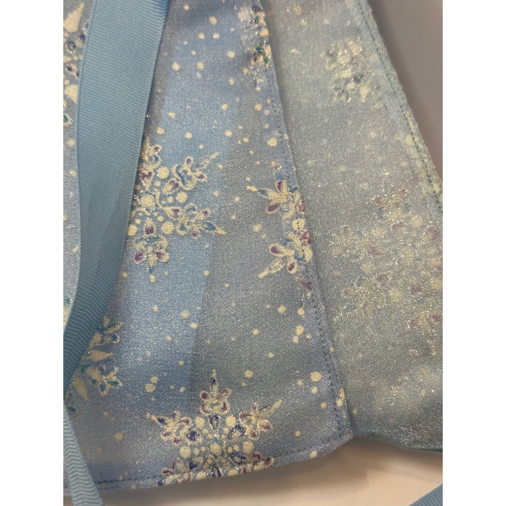 Handmade Bl Snowflake Glitter Tabard Apron Winter Christmas Side Tie Smock NWOT‎ - Picture 8 of 9